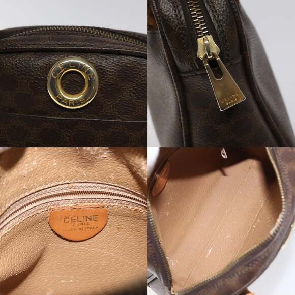 CELINE Macadam Canvas Hand Bag Pvc Leather Brown - Picture 11 of 12